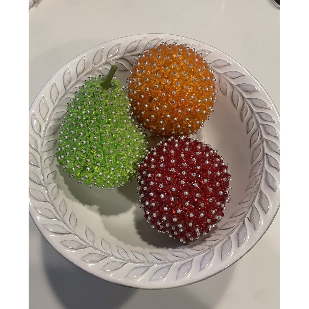Vintage Push Pin Fruit  Mid-Century Modern era 1950's-1970's 3pc Set